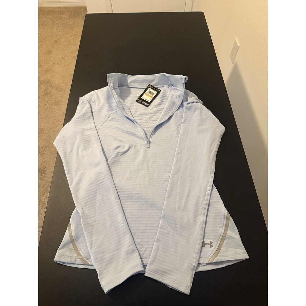 Under Armour Vanish CW 1/2 Zip Womens Small Light Blue Pullover NWT $80 MSRP